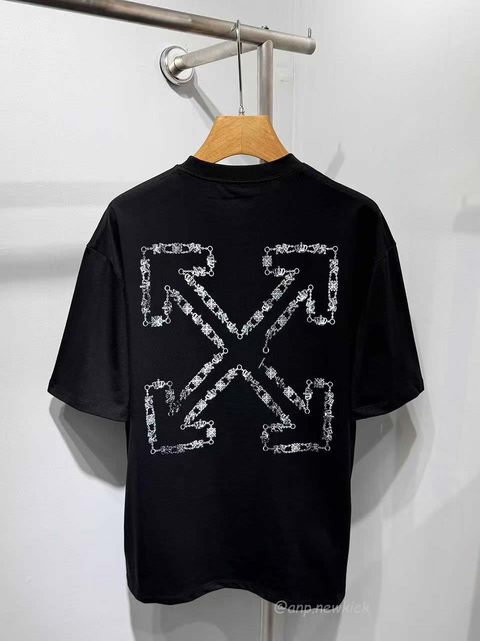 Off White Script Arrow Embroidered Black T Shirt (3) - www.newkick.vip